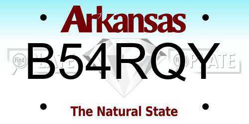 B54RQY Arkansas License Plate