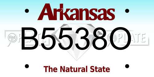 B5538O Arkansas License Plate