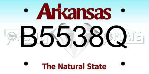 B5538Q Arkansas License Plate