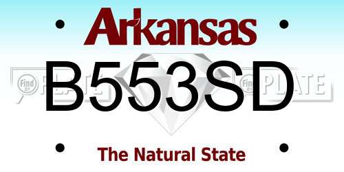 B553SD Arkansas License Plate