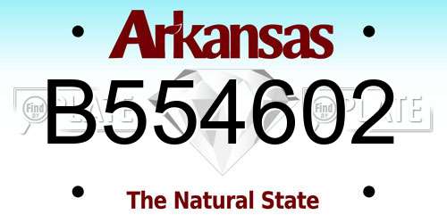 B554602 Arkansas License Plate