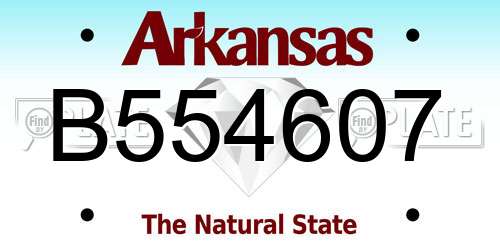 B554607 Arkansas License Plate