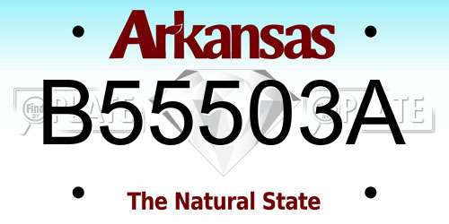 B55503A Arkansas License Plate