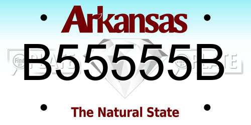 B55555B Arkansas License Plate