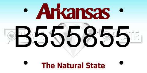 B555855 Arkansas License Plate