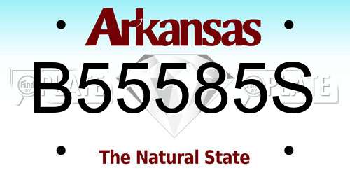 B55585S Arkansas License Plate