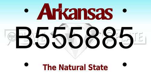 B555885 Arkansas License Plate