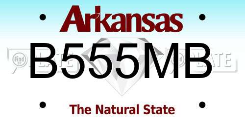 B555MB Arkansas License Plate