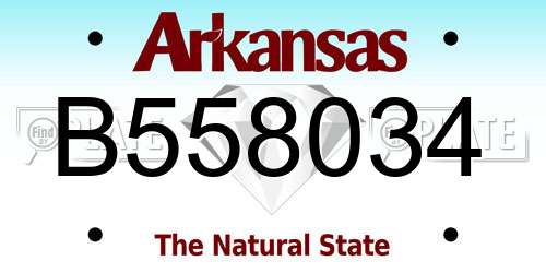 B558034 Arkansas License Plate