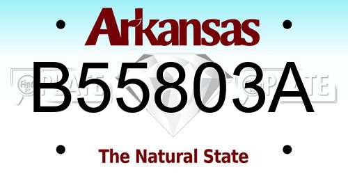 B55803A Arkansas License Plate