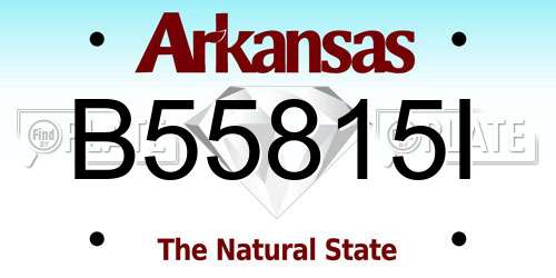 B55815I Arkansas License Plate
