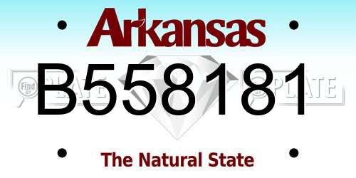 B558181 Arkansas License Plate