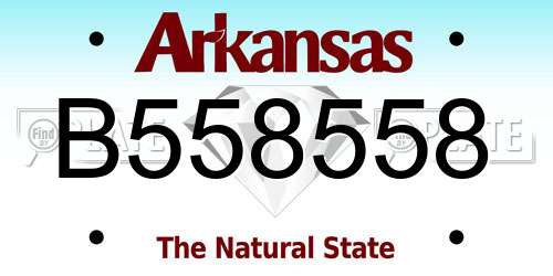 B558558 Arkansas License Plate