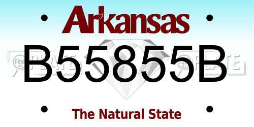 B55855B Arkansas License Plate