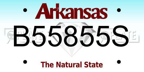 B55855S Arkansas License Plate