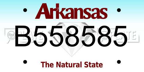 B558585 Arkansas License Plate