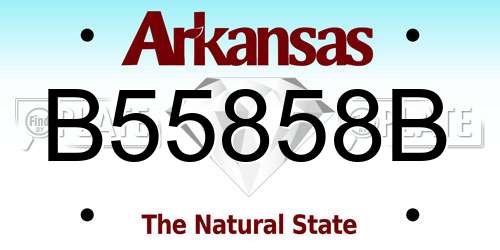B55858B Arkansas License Plate