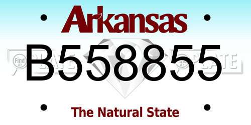 B558855 Arkansas License Plate