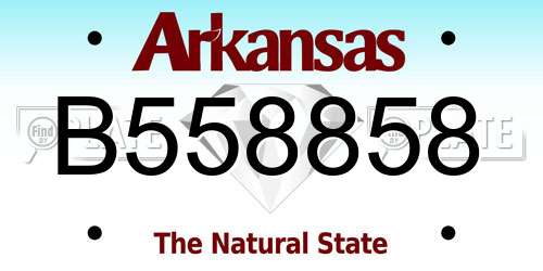 B558858 Arkansas License Plate
