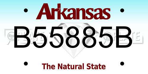 B55885B Arkansas License Plate