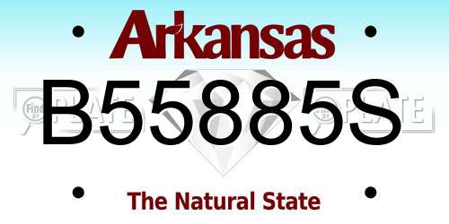 B55885S Arkansas License Plate