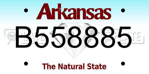 B558885 Arkansas License Plate