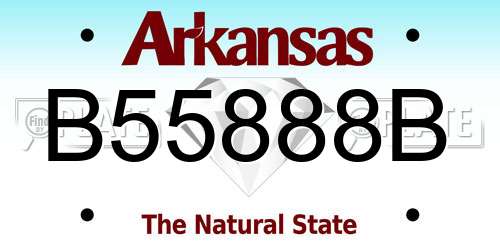 B55888B Arkansas License Plate