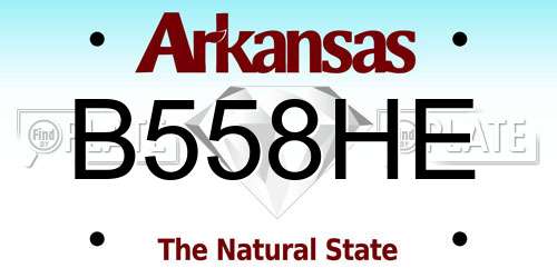 B558HE Arkansas License Plate