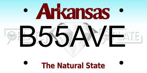 B55AVE Arkansas License Plate