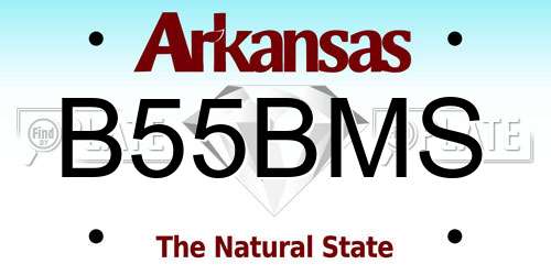 B55BMS Arkansas License Plate