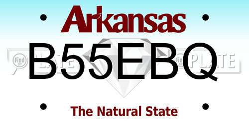 B55EBQ Arkansas License Plate