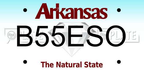 B55ESO Arkansas License Plate