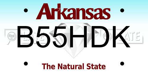 B55HDK Arkansas License Plate