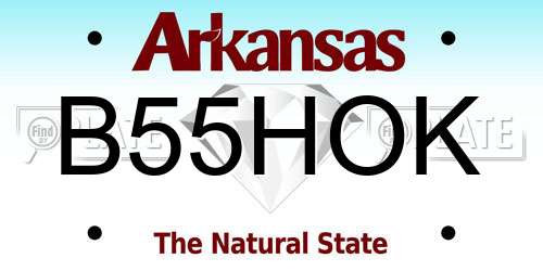 B55HOK Arkansas License Plate