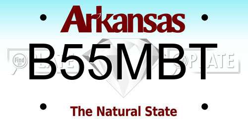 B55MBT Arkansas License Plate