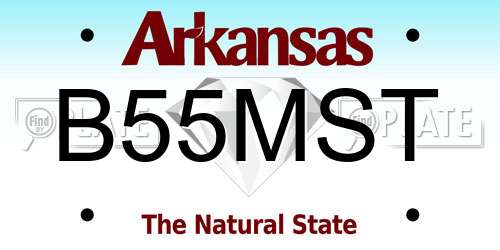 B55MST Arkansas License Plate