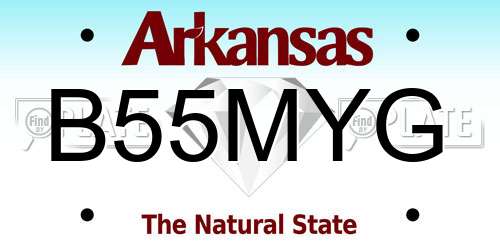 B55MYG Arkansas License Plate