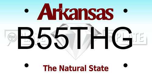 B55THG Arkansas License Plate
