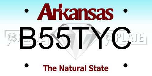 B55TYC Arkansas License Plate