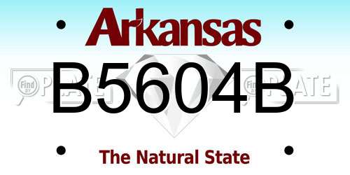 B5604B Arkansas License Plate