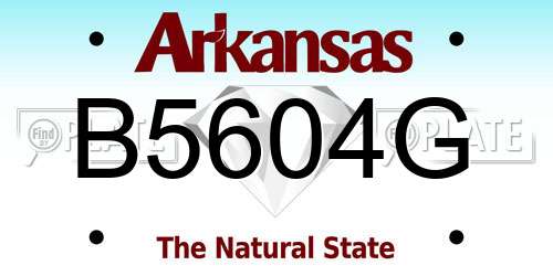 B5604G Arkansas License Plate
