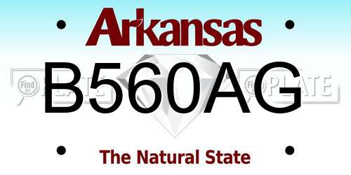 B560AG Arkansas License Plate
