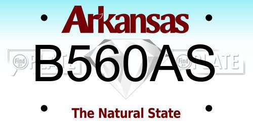 B560AS Arkansas License Plate