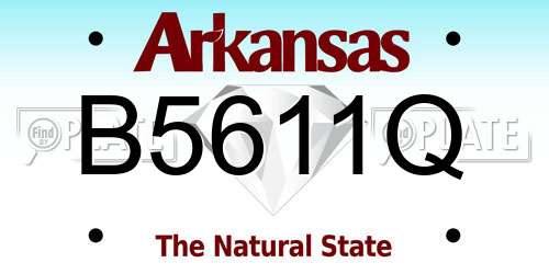 B5611Q Arkansas License Plate