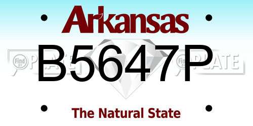 B5647P Arkansas License Plate