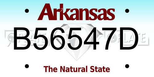 B56547D Arkansas License Plate