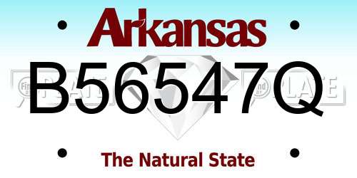 B56547Q Arkansas License Plate