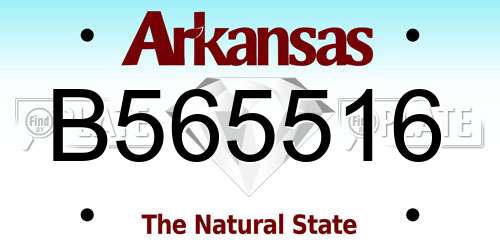 B565516 Arkansas License Plate