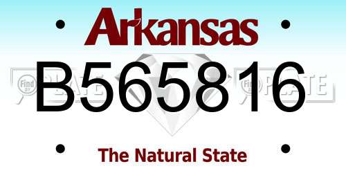 B565816 Arkansas License Plate