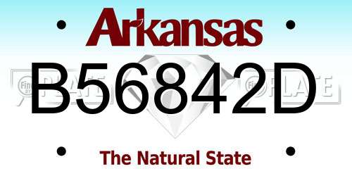B56842D Arkansas License Plate